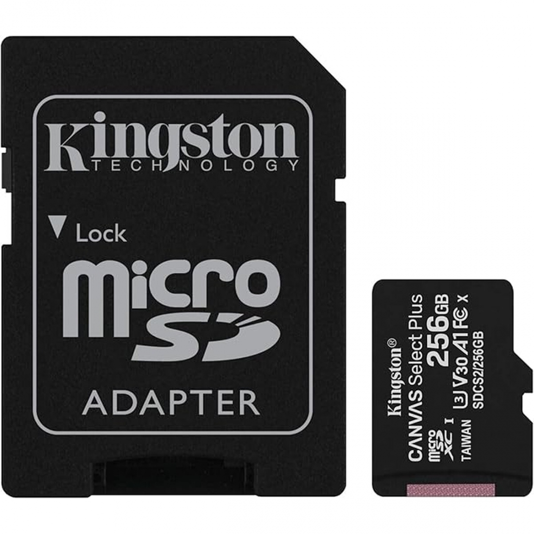 Kingston Memory Card - 256GB Canvas Select Plus microSDXC with SD Adap