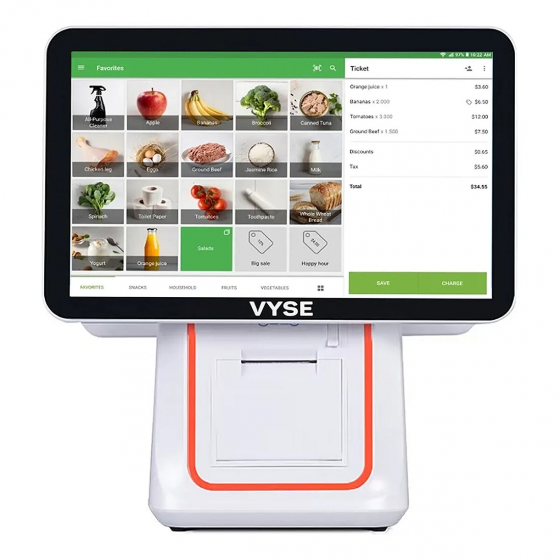 Pos Doble Pantalla T�ctil C/ Impresora 58mm I5 8gb 256gb Blanco