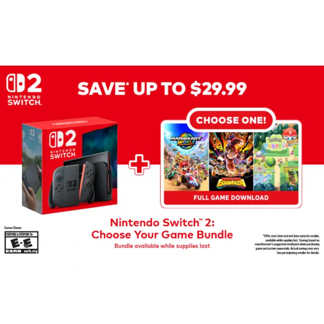 Nintendo Switch 2 Choose Your Bundle Edition Console, 256GB - UPC: 045