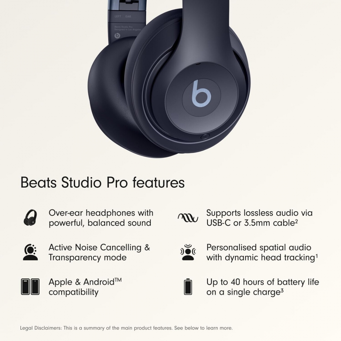 Beats Studio Pro Navy Bluetooth ANC