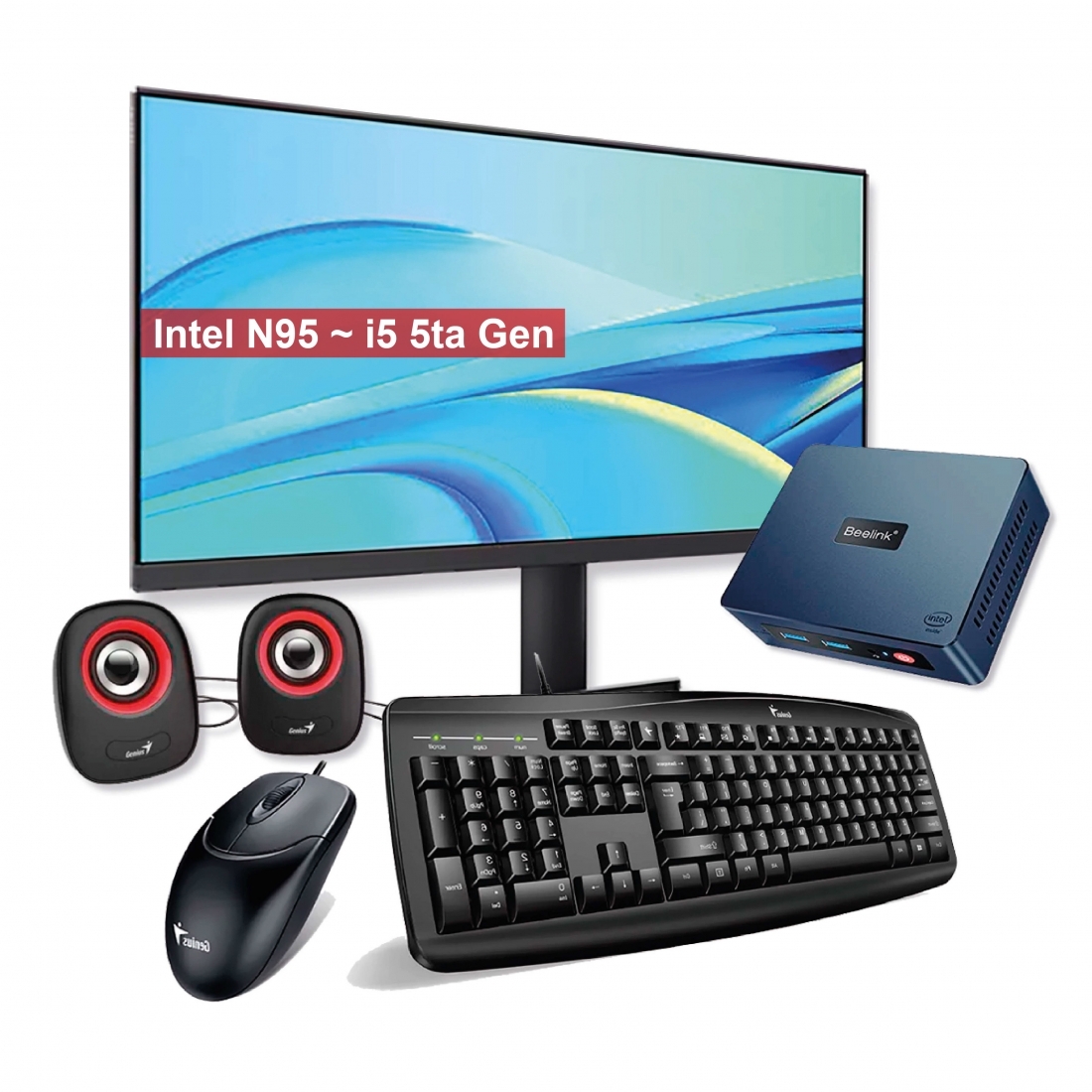 Computadora Completa Mini Pc Intel N95 8gb 960gb Monitor 24