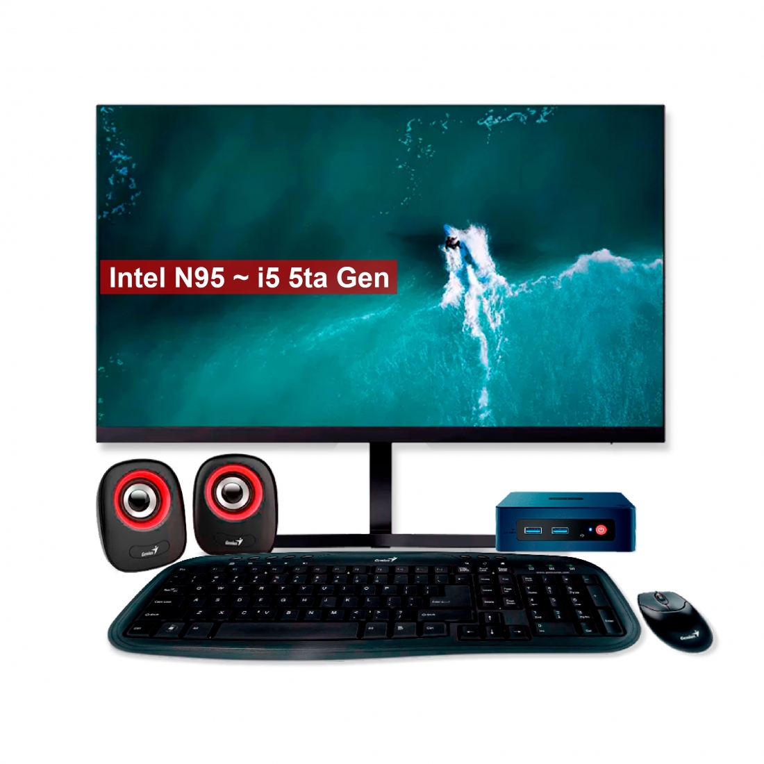 Mini Pc Computadora Armada Intel N95 8gb 480gb Monitor 24