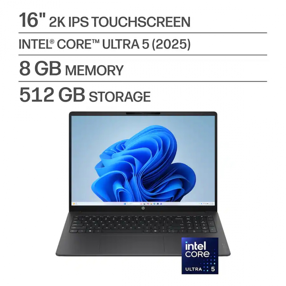 HP OmniBook 3 16 2K Touchscreen Laptop - Intel Core Ultra 5  - 8GB Ram