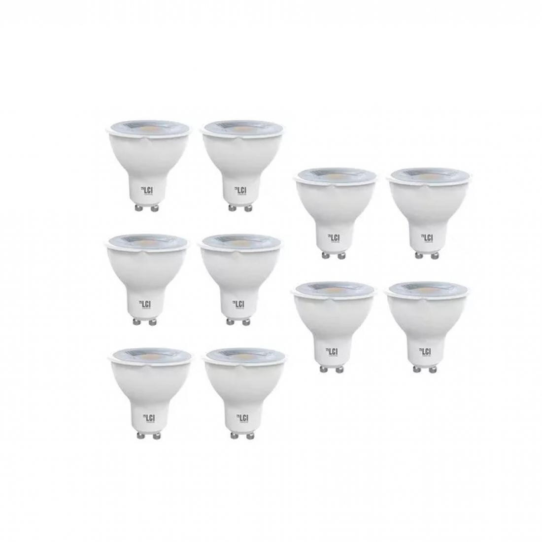 Lámpara Dicroica Led Lci Gu10 220v 7w Luz Calida Pack X10