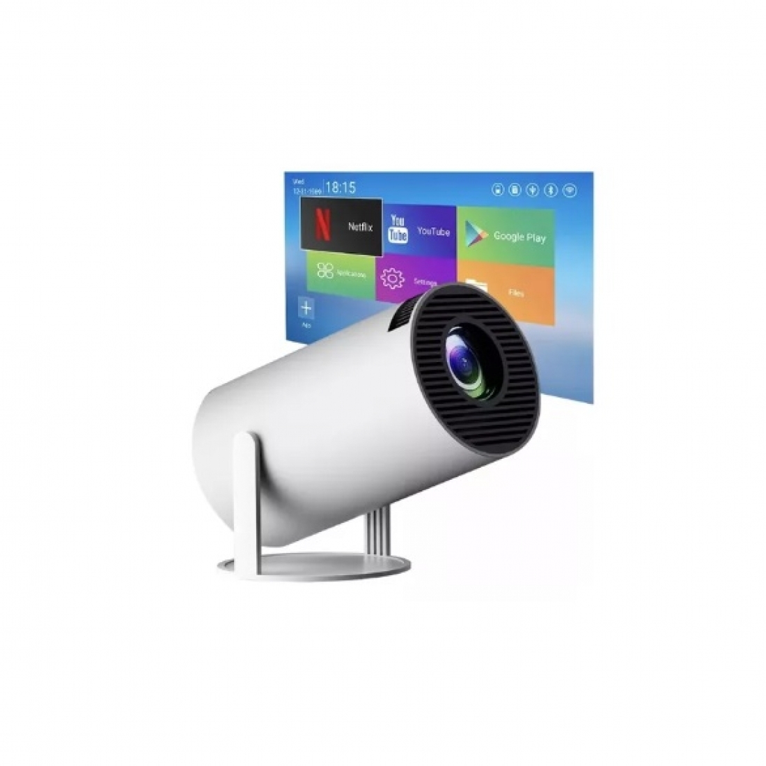 Proyector Led Smart Android 11 Fhd 4500 Lumenes Wifi Bt Color Blanco