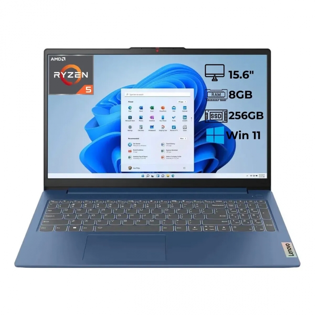 Lenovo IdeaPad Slim 3 15.6 FHD LapTop - AMD Ryzen 5-40, 8G RAM, 256GB 
