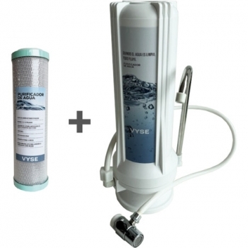 Purificador De Agua Sobremesada BLANCO +1 Repuesto Adicional