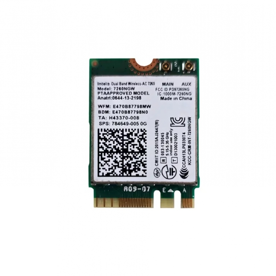 Placa Wifi Intel Wireless 7260 2.4 Ghz7260ngw