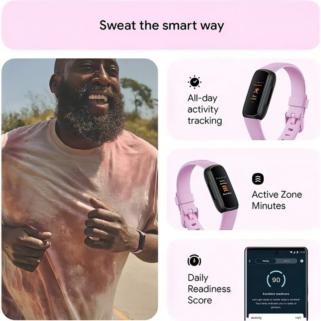 Fitbit Inspire 3 Health & Fitness Tracker - Lilac Bliss