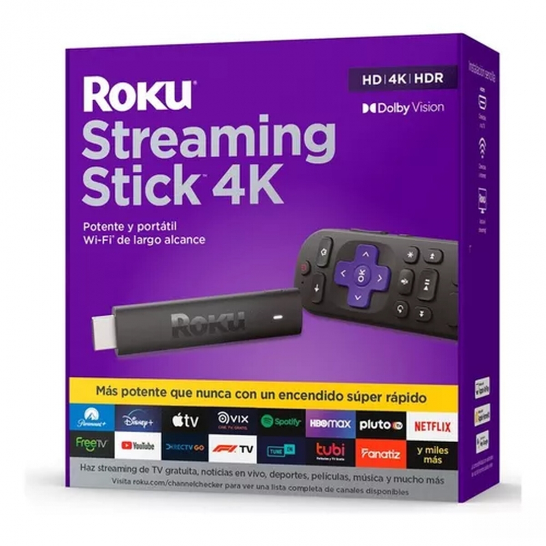 Roku Streaming Stick 4K 2021 (3820R) Streaming Device 4K/HDR/Dolby Vis