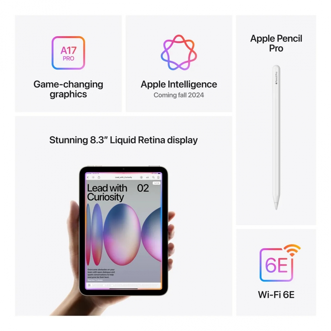 Apple iPad mini 7 (A17 Pro chip) - Wi-Fi 128GB - Starlight