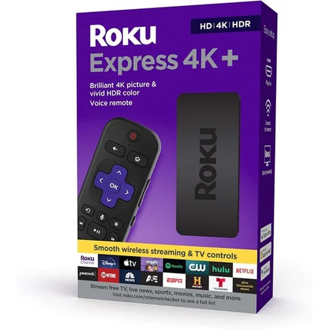 Roku Express 4K 2022 Streaming Player 4K/HD/HDR with Smooth Wi-Fi, Pre