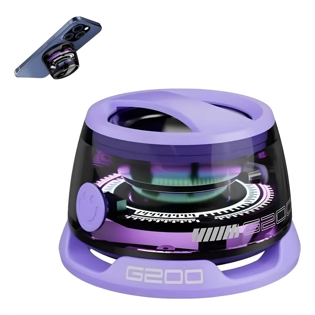 MAGNETIC SUCTION ULTRA PORTABLE LED SPEAKER 5W - PURPLE