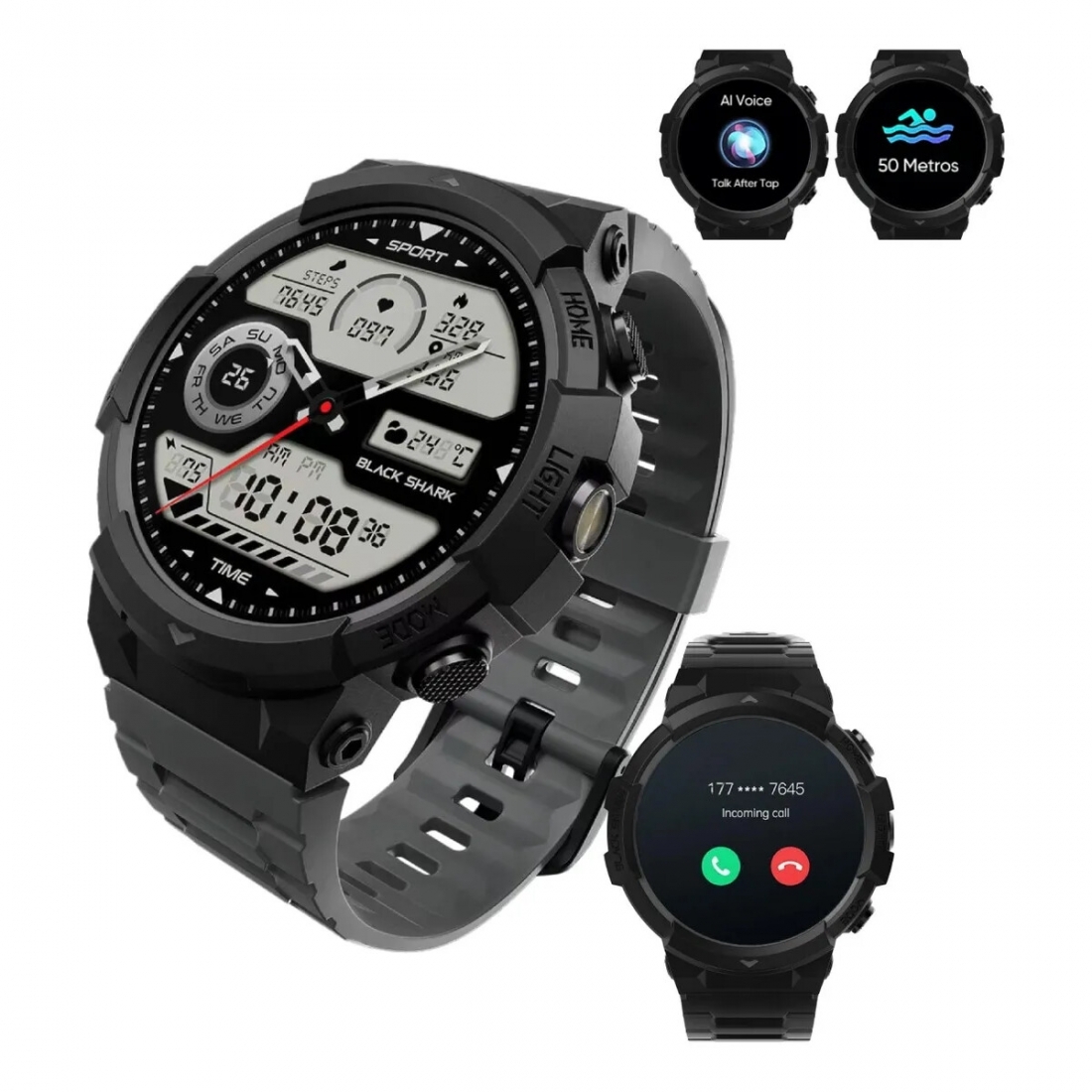 Black Shark Smart Watch GS3 Sport , 1.43,18 Days Batt Life, MIL-Grade,