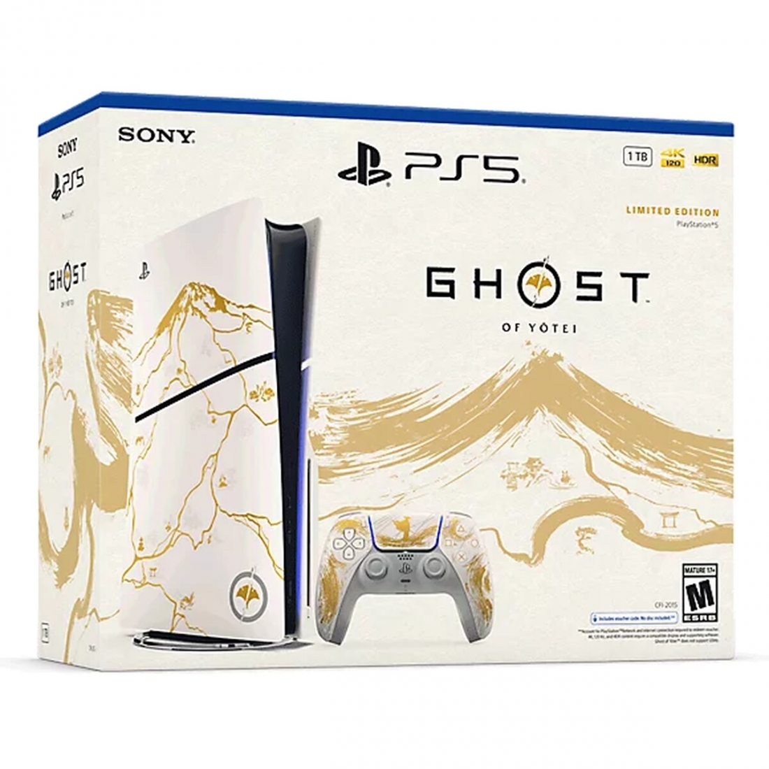 Sony PlayStation 5 (PS5) Slim Disc ConsoleGhost of Yotei Gold - Limite