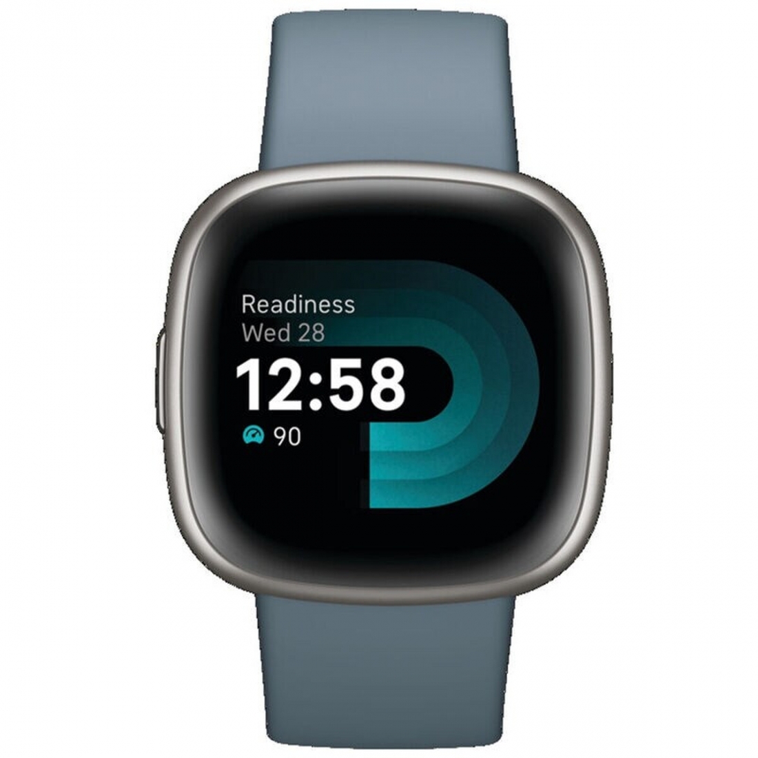 Fitbit Versa 4 Fitness Smartwatch - Waterfall Blue/Platinum (S & L Ban