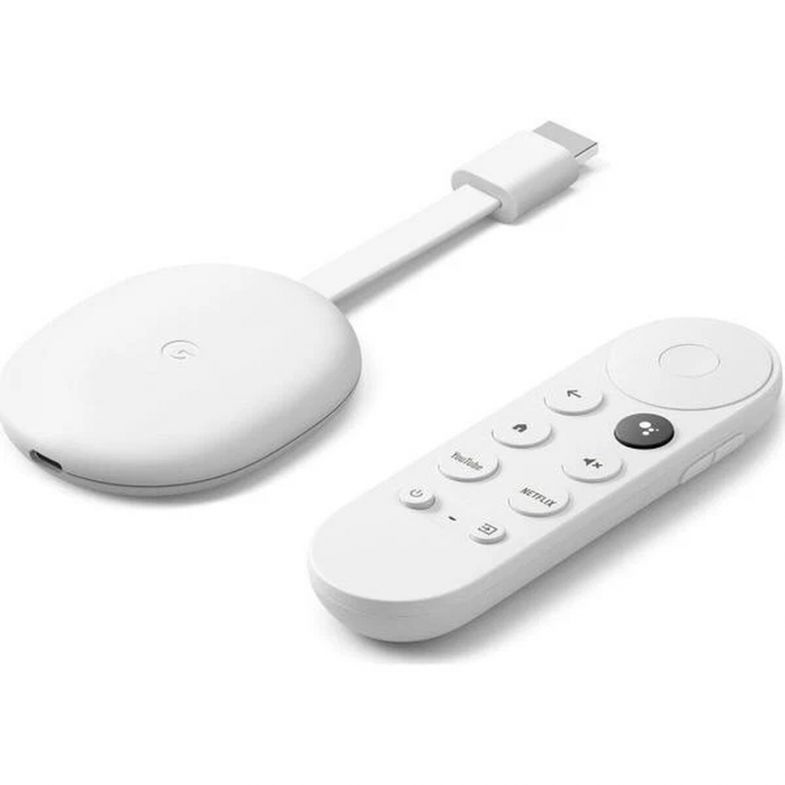 Google Chromecast 4K - 4K Streaming Device with Google TV, Snow, UPC: 