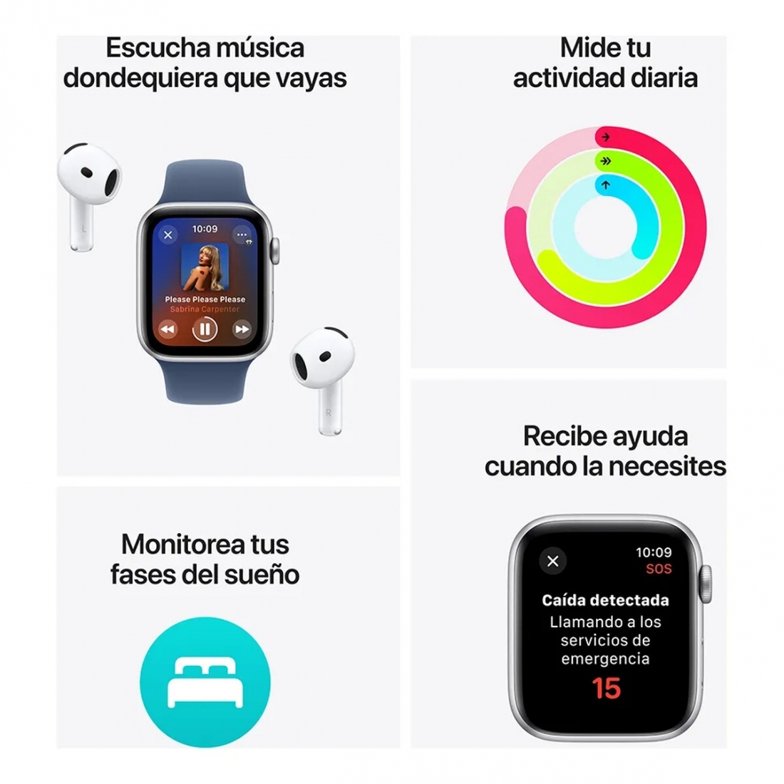 Apple Watch SE 3rd Gen (GPS) 44mm Alm. Case, Starlight Sport Band M/L 