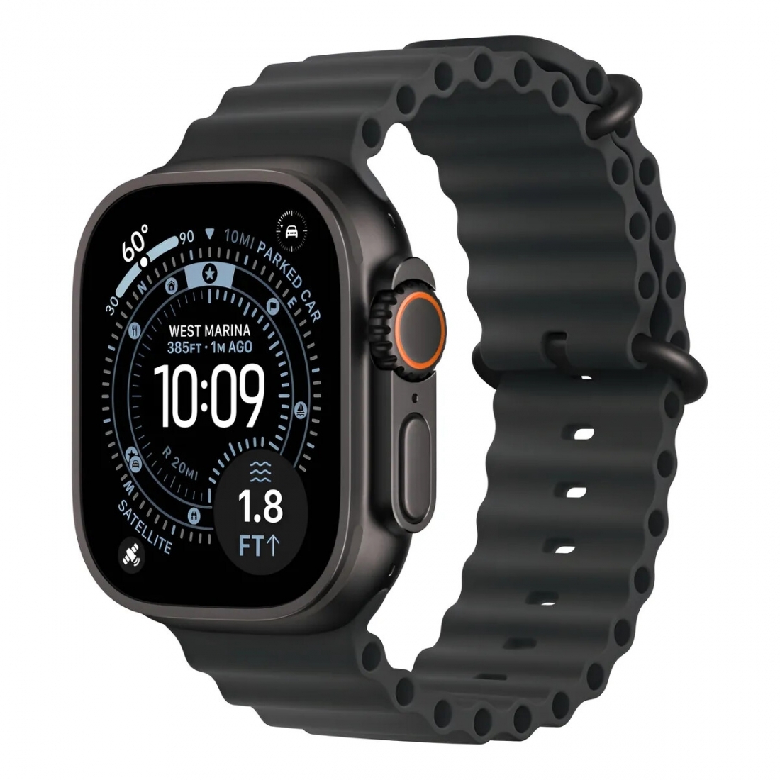 Apple Watch Ultra 3 (GPS+Cel) 49mm Titanium Case w/ Black Ocean Band, 