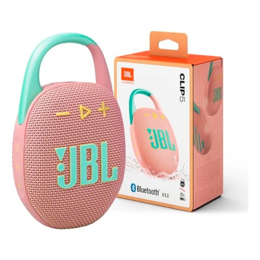JBL Clip 5 - Portable Waterproof Wireless Speaker, Pink, P/N: JBLCLIP5