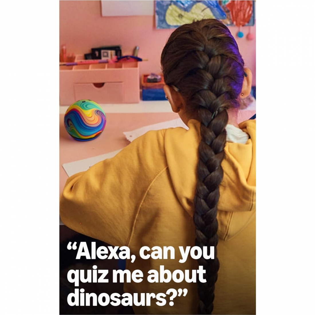 Amazon Echo Dot Kids, Includes 1 Year of Amazon Kids+ - Rainbow Swirl