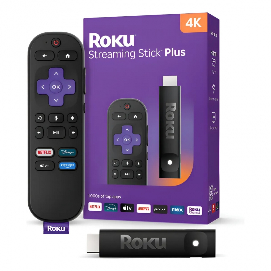 Roku Streaming Stick Plus 2025 - 4K - Free & Live TV
