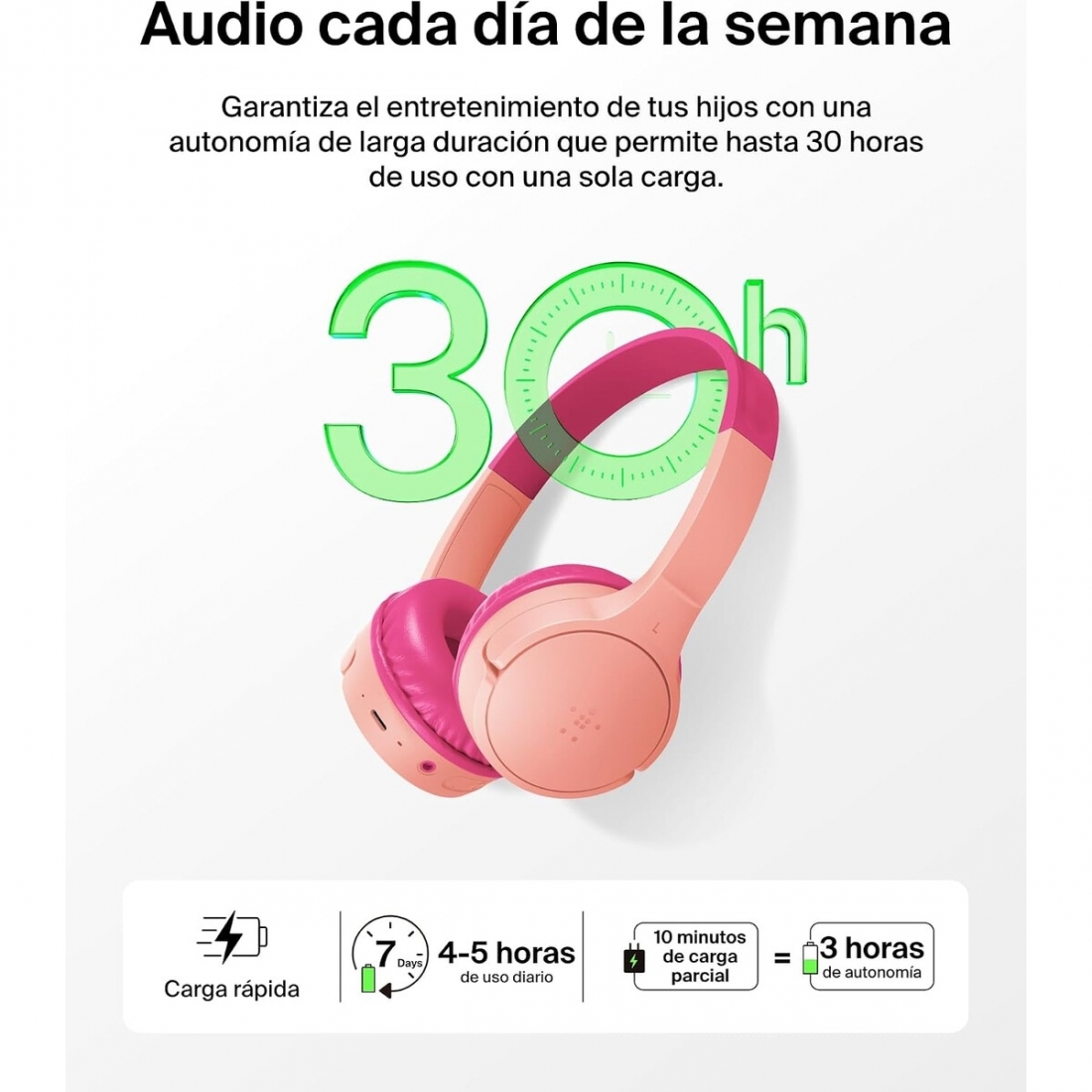 Auriculares Belkin SoundForm Mini Kids Rosa