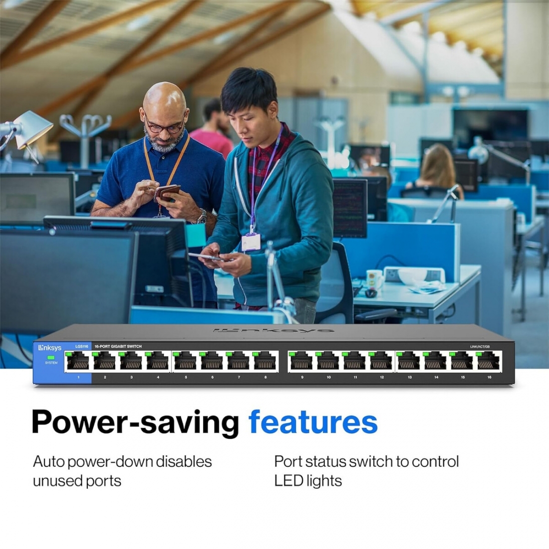 Linksys 16 Port Gigabit Swtich Metalic