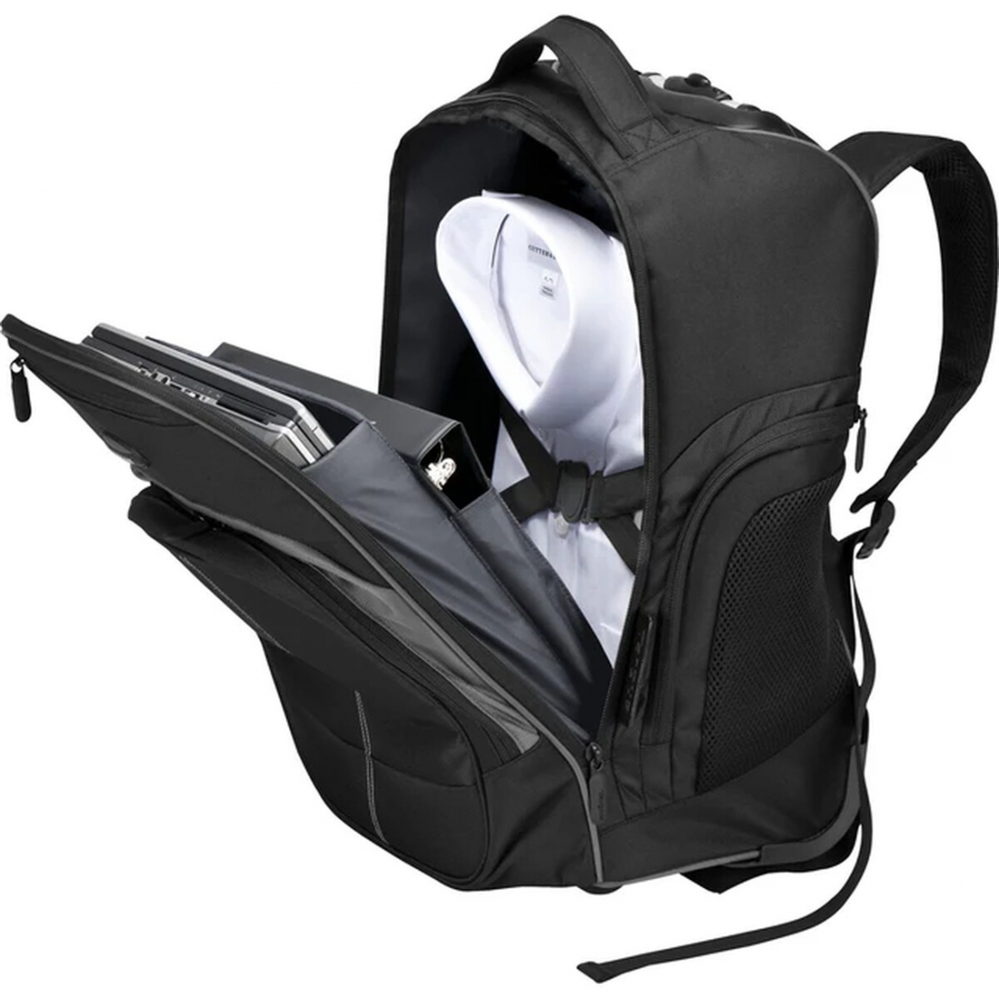16 Compact Rolling Backpack, Black