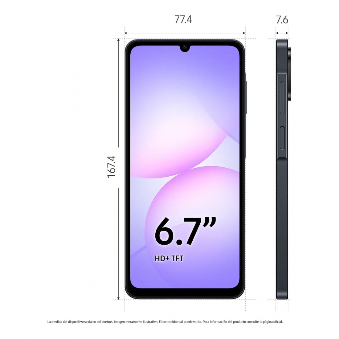 Samsung Galaxy A07 4+64GB LTE Smartphone Black Dual Sim