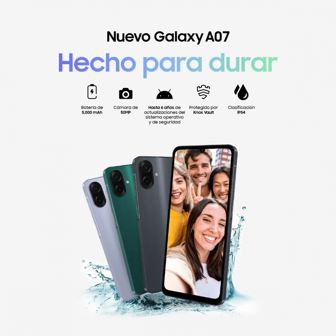 Samsung Galaxy A07 4+64GB LTE Smartphone Black Dual Sim