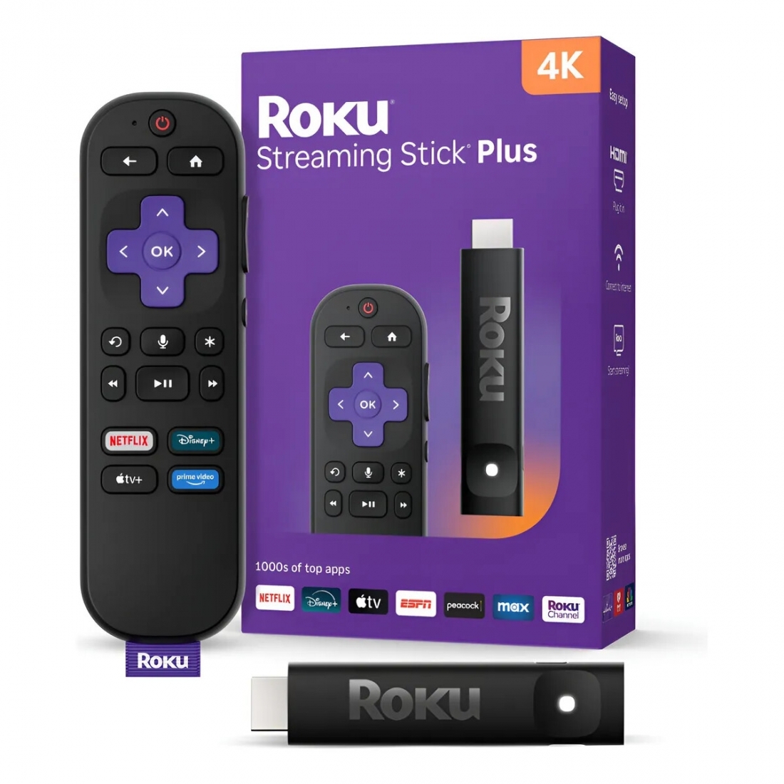 Roku Streaming Stick Plus 4k 2025 - 3830R/3830RW