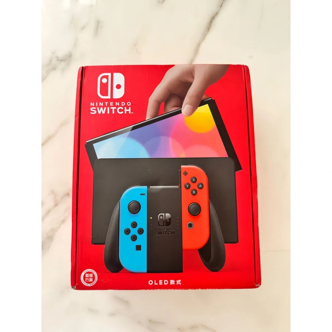 Nintendo�Switch�OLED�Console - Neon�Red & Neon Blue Joy-Con,�UPC:�4902