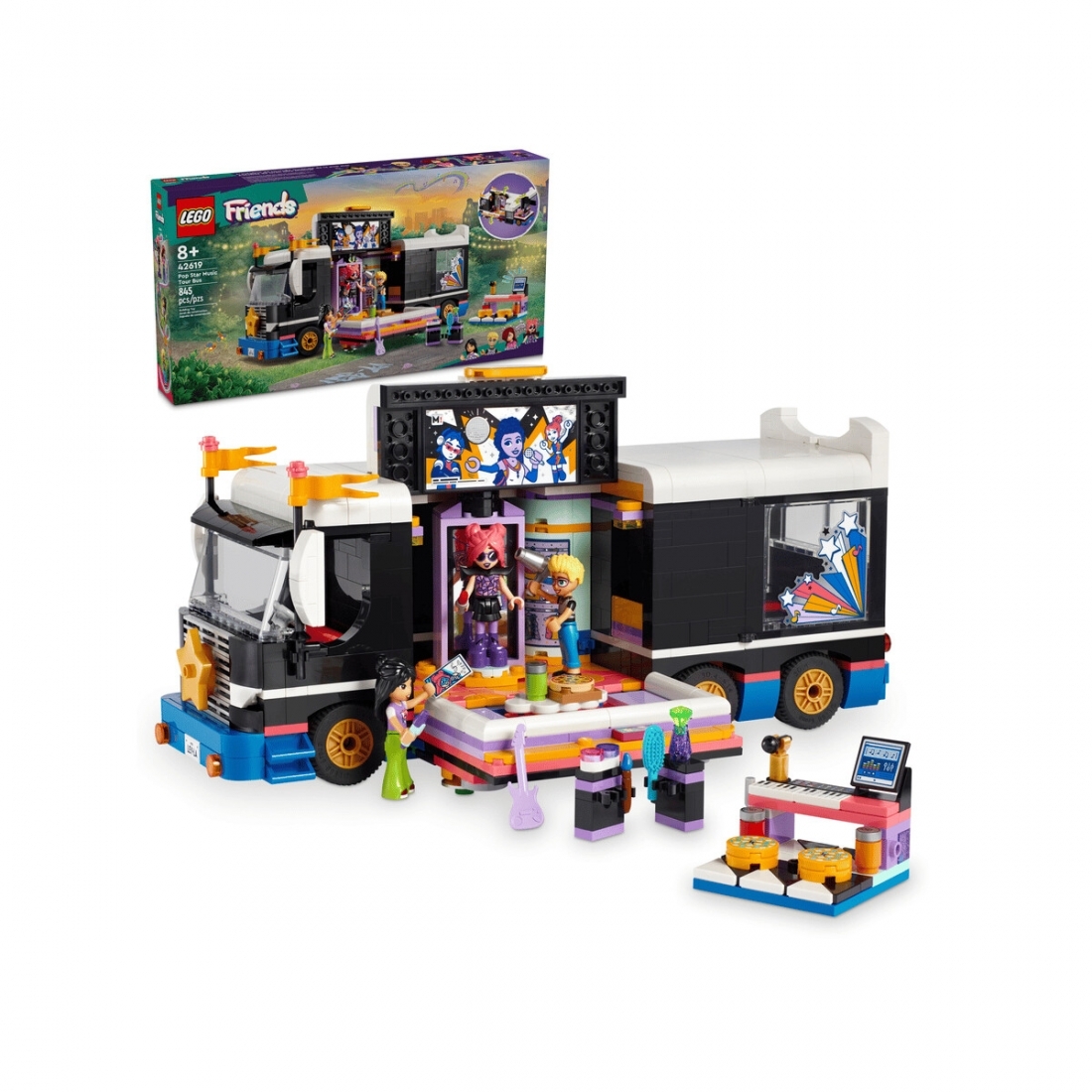 LEGO Friends Pop Star Music Tour Bus Play Together? Toy 42619
