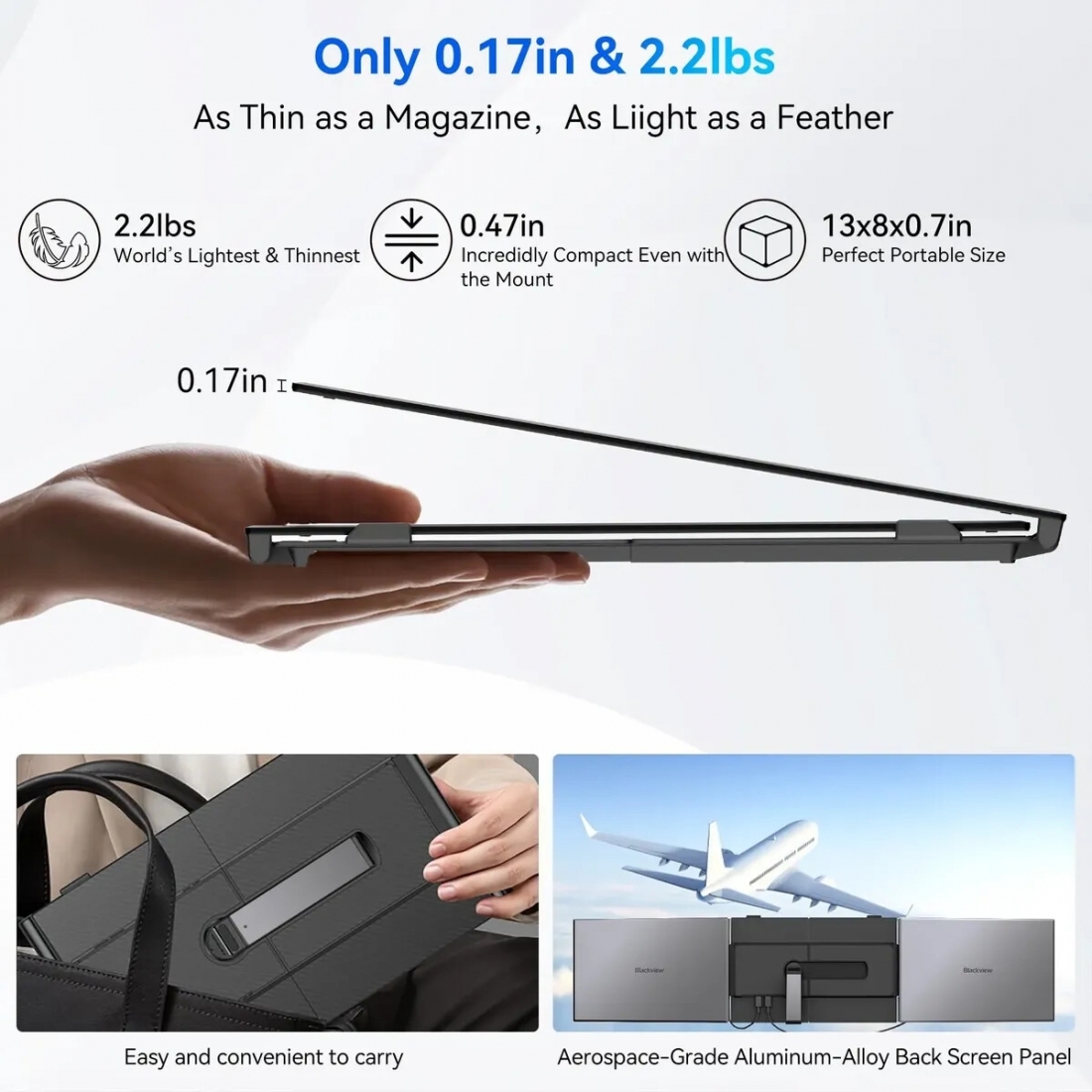 Blackview Ext. Monitor 14 Dual Vision (SCM6), 1920x1080 Pixels,60Hz,IP