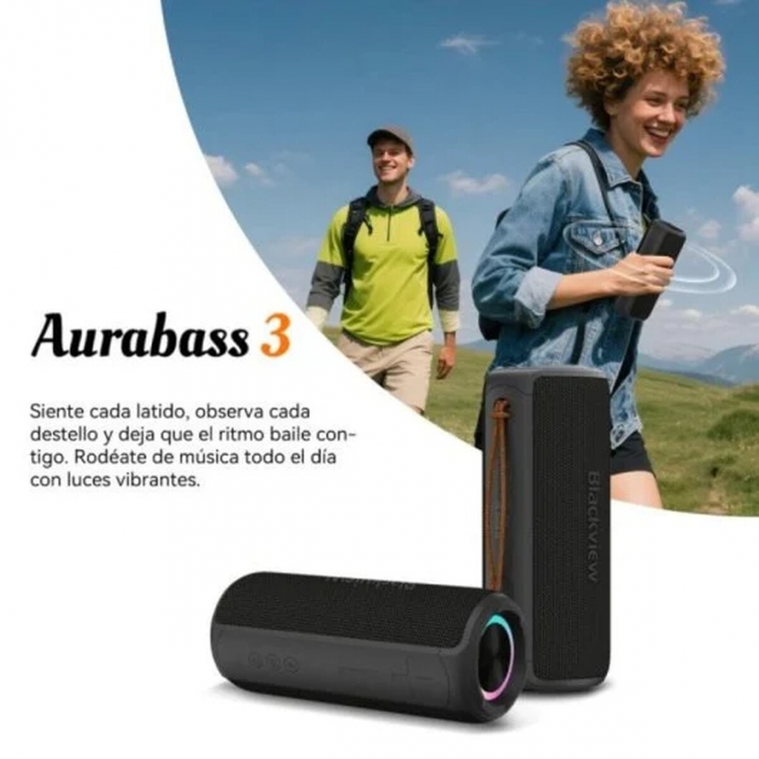 Blackview Speaker AuraBass 3 - BT, 20W, IPX7, Built-In Mic,3600mAh, RG