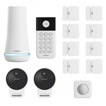 SimpliSafe Security System with 2 Outdoor Camera Series 2, 13-piece