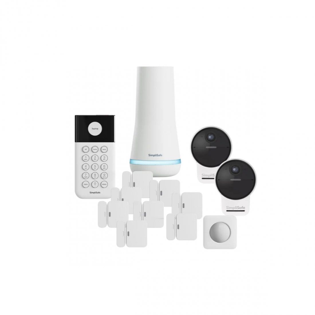 SimpliSafe Security System with 2 Outdoor Camera Series 2, 13-piece