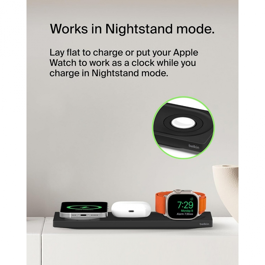 Cargador Belkin MagSafe 3 En 1 15W Negro