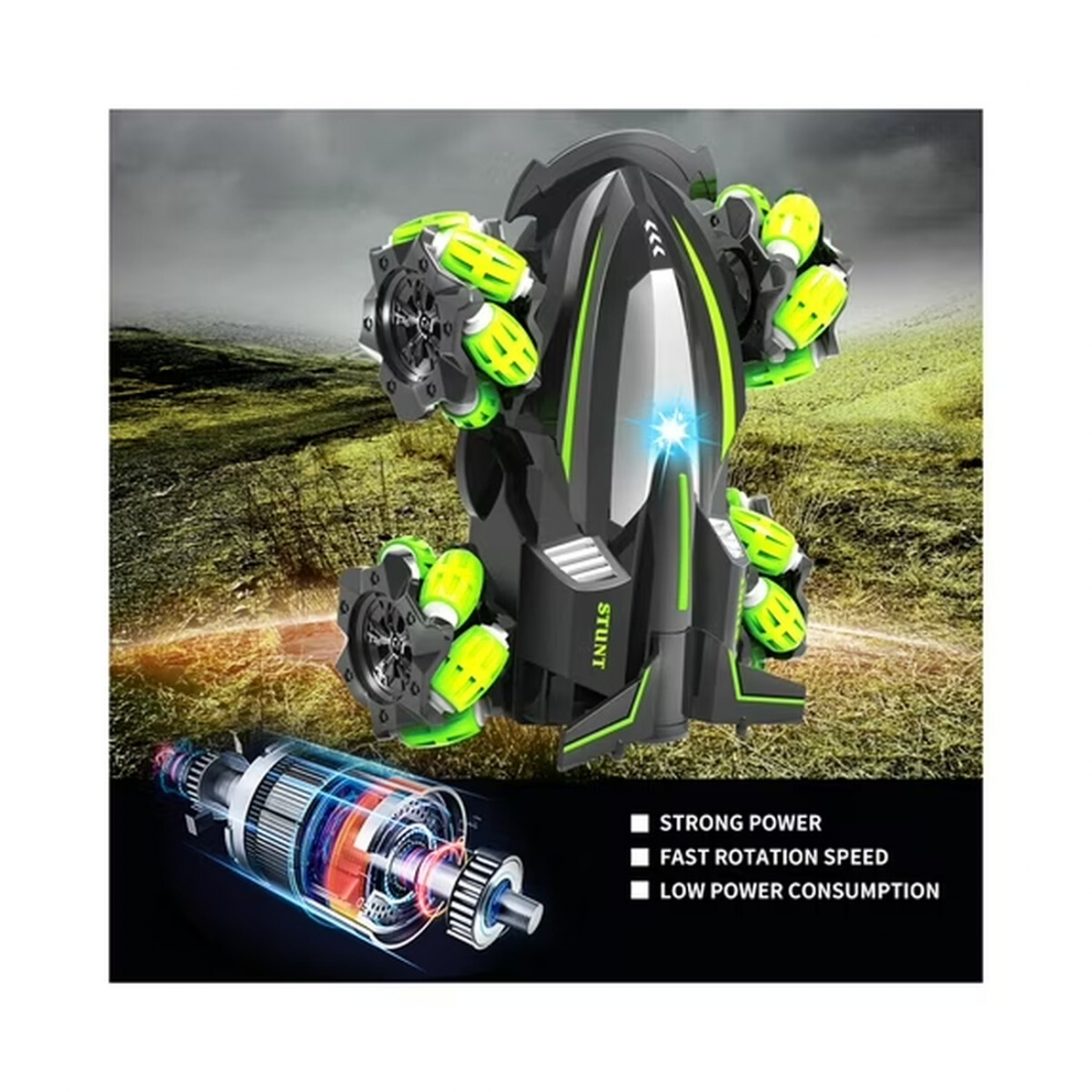 Rc Stunt Cars Toys - 360 Degree Turn, 4 Wheel, High Speed off-Road