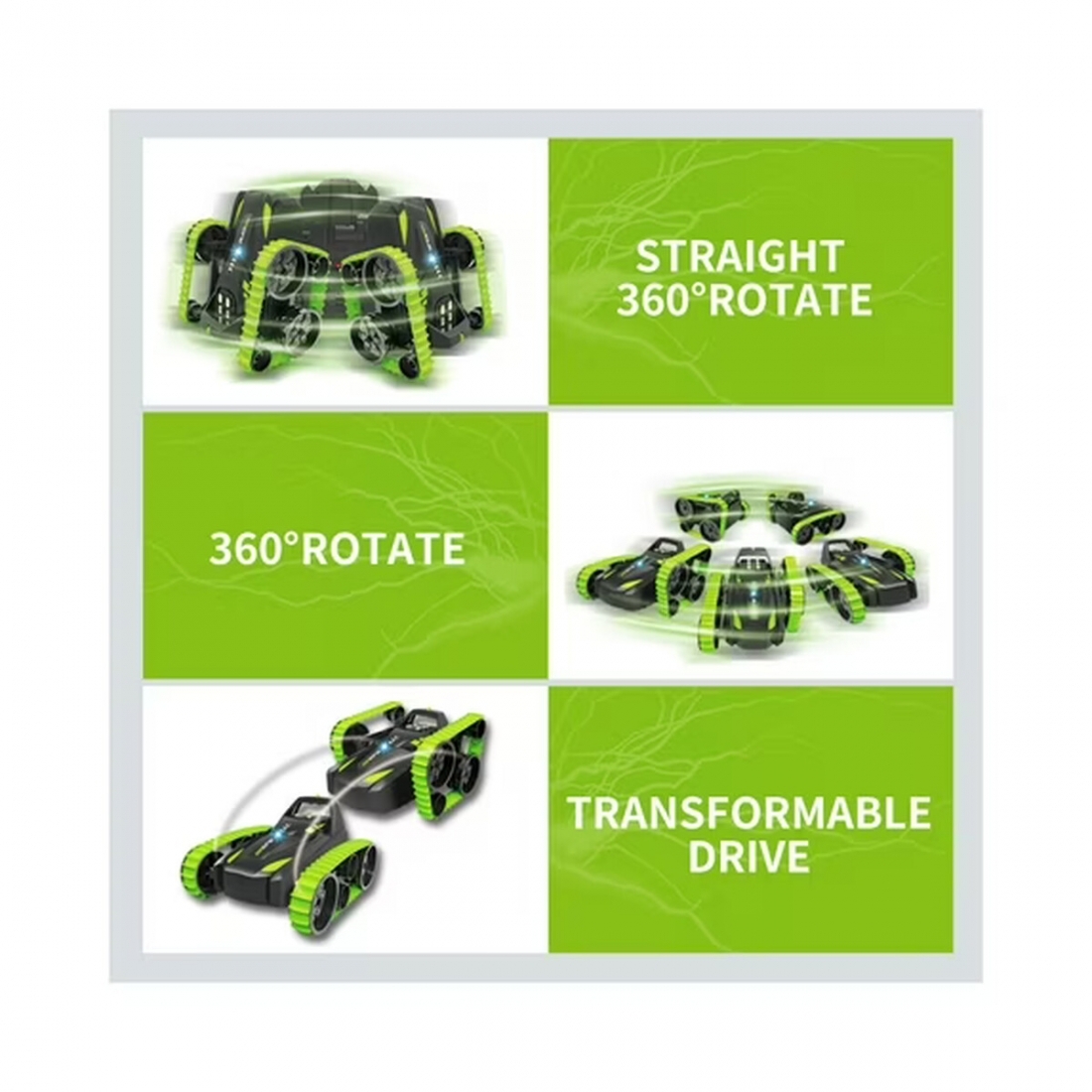 RC Stunt Car 2.4Ghz Special Effects Transform Tank Straight 360 Rotate