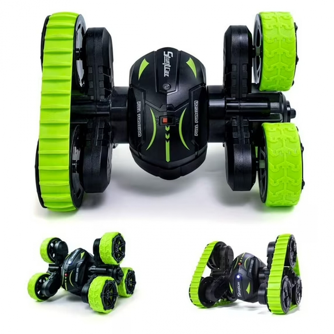 RC Stunt Car 360 Degree, 3 + 3 Wheel Rotation Triangle High Speed Car 