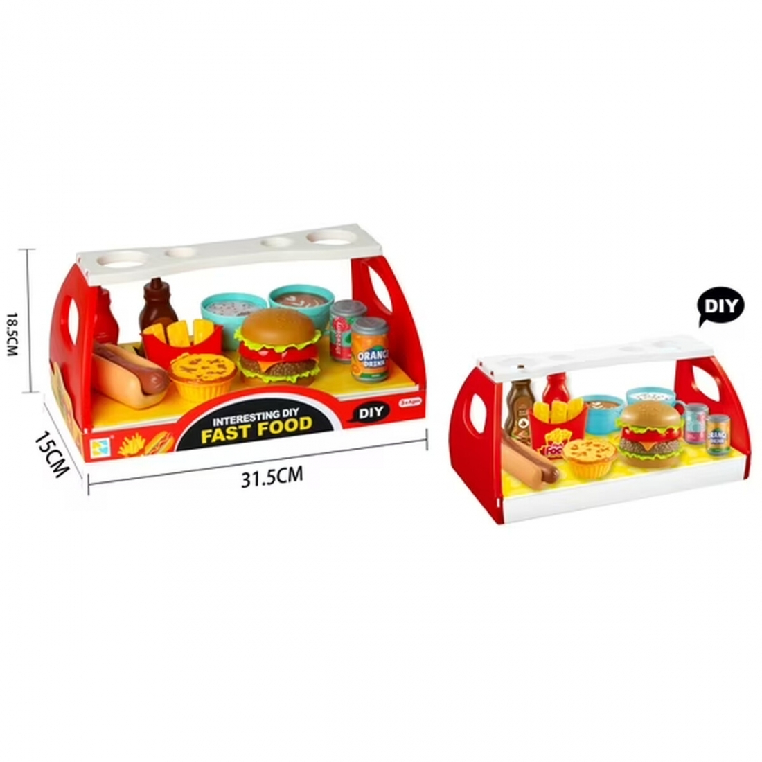 Hamburger Hotdog Fries Combo Shop for Kids, Play Set for Girls Boys, G