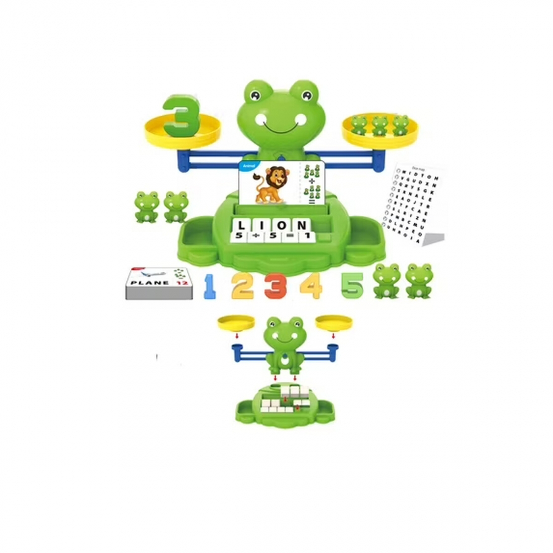 Valessati Frog Balance Counting Toy Set for Kids Ages 3 to 6 - 69 Piec