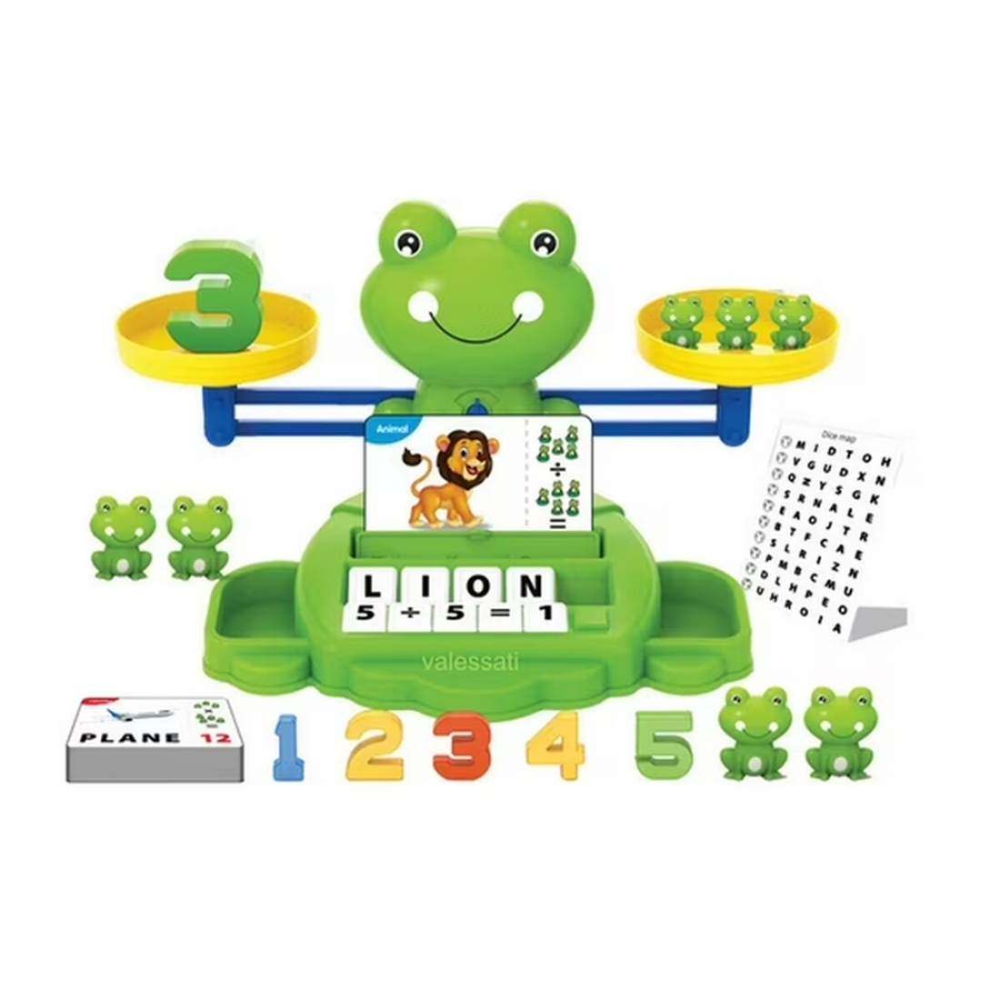 Valessati Frog Balance Counting Toy Set for Kids Ages 3 to 6 - 69 Piec