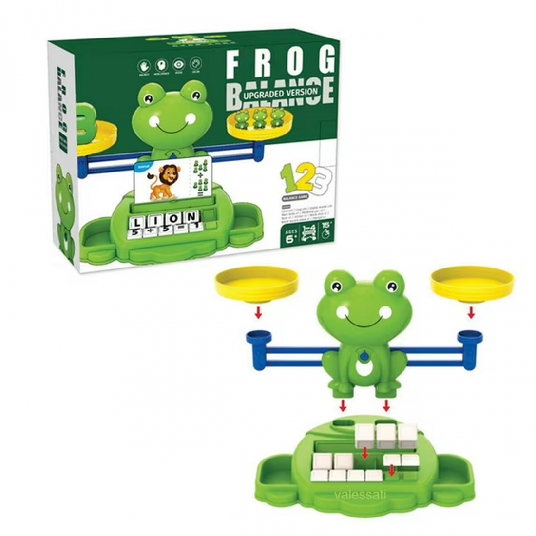 Valessati Frog Balance Counting Toy Set for Kids Ages 3 to 6 - 69 Piec