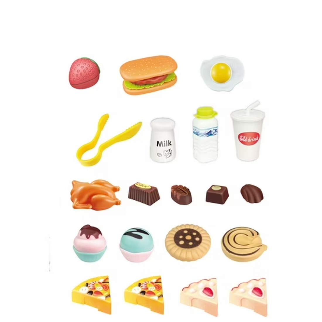 Kitchen Toy Set 45 Pieces Pretend Cooking Playset for Kids for Ages 3+