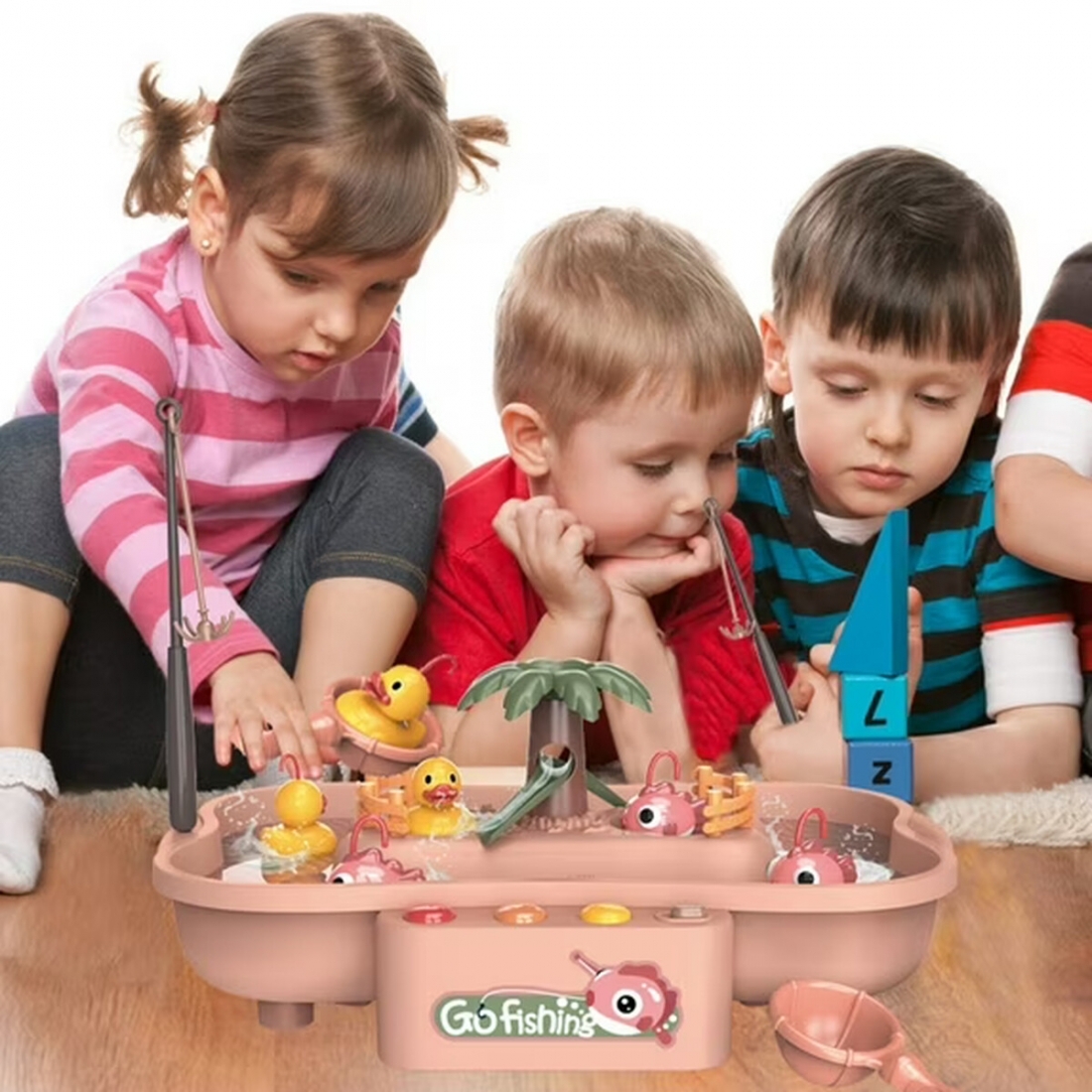 Mundo Toys 21-Piece Fishing Game Play Set with Lights and Music for Ki