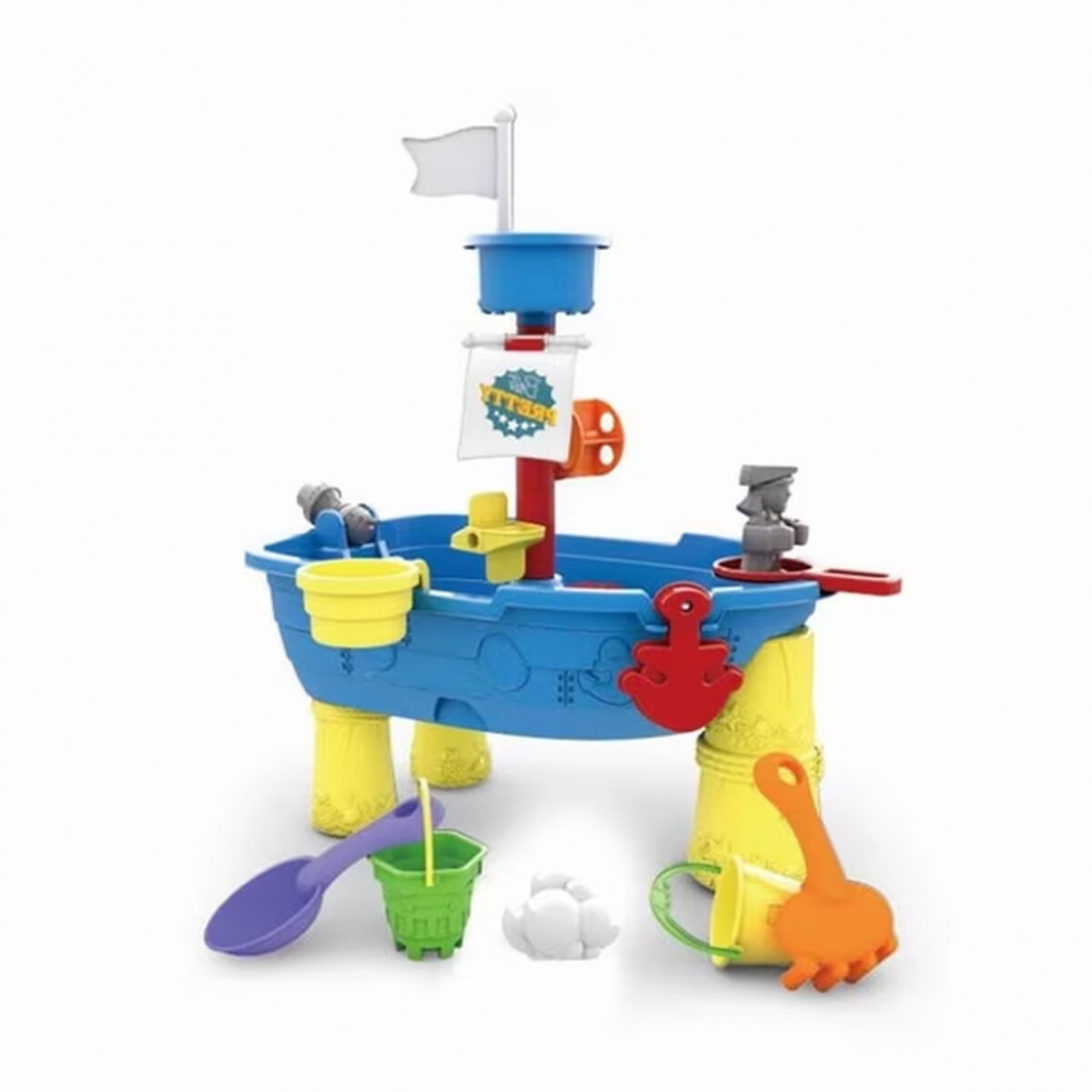 Mundo Toys Pirate Ship Sand & Water Table with 21 Accessories, Outdoor