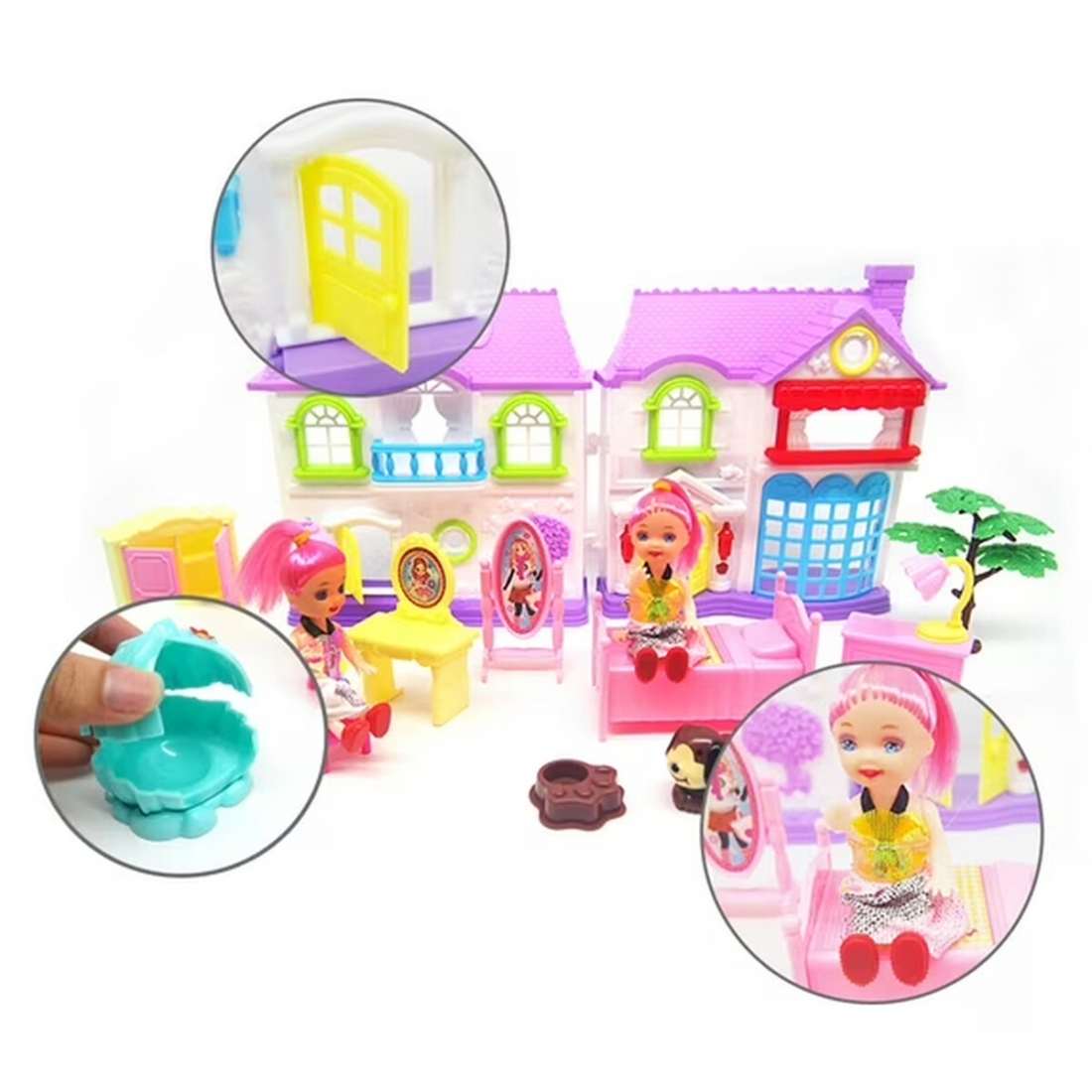 Mundo Toys Dollhouse Villa with Furniture Accessories W /Light, Bell S